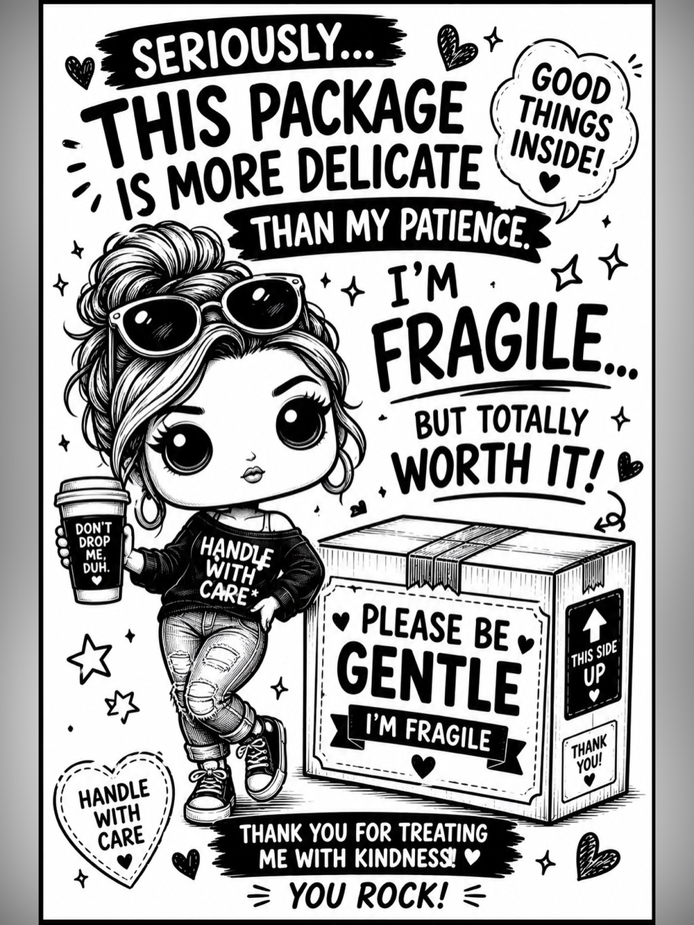 Fragile 4x6 50 count stickers